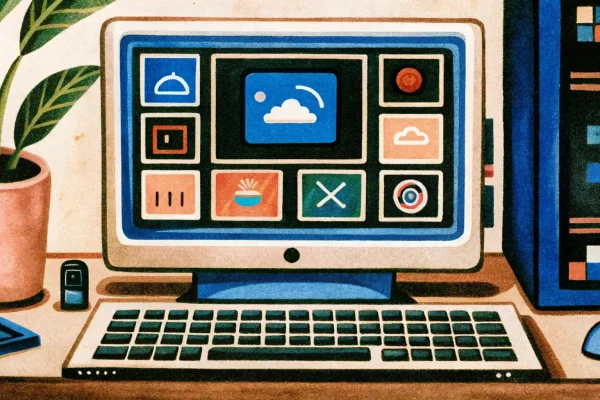 The Evolution and Psychology of Online Logic Games an old computer with icons on it